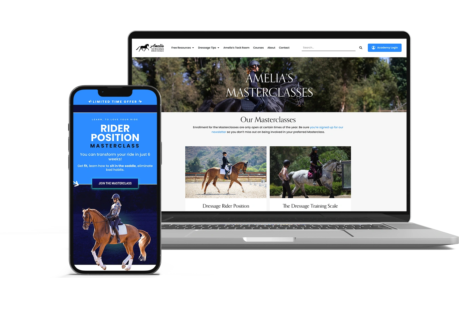 Amelia's free masterclass for dressage lessons